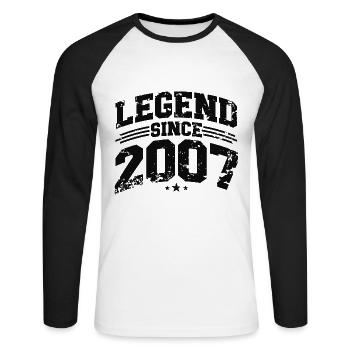 Legend Since 2007 Cadeau d’anniversaire vintage - T-shirt baseball manches longues Homme - blanc/noir - Devant - Nik (191cm)