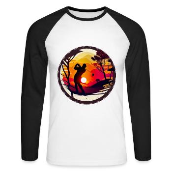 Golf is a passion for many people - Unisex Long Sleeve Baseball T-Shirt - white/black - Front - Nik (191cm)