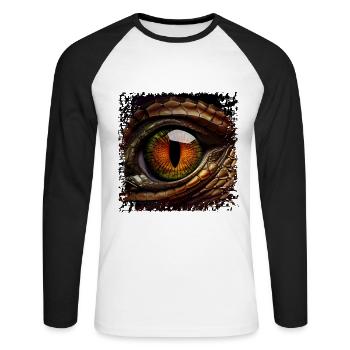 La photographie de l’iris est fascinante - T-shirt baseball manches longues Homme - blanc/noir - Devant - Nik (191cm)