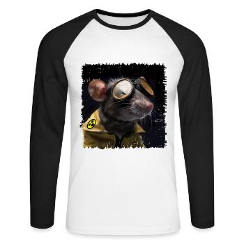 Rats have poor eyesight - Unisex Long Sleeve Baseball T-Shirt - white/black - Front - Nik (191cm)