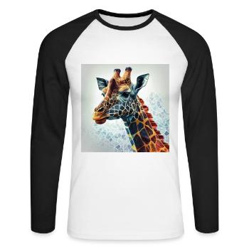 THE GIRAFFE HER AFRICAN MAJESTY - Unisex Long Sleeve Baseball T-Shirt - white/black - Front - Nik (191cm)