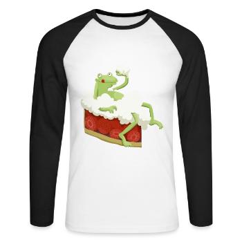 Kitchen Frog (new) - Unisex Long Sleeve Baseball T-Shirt - white/black - Front - Nik (191cm)