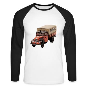 Service d'incendie Robur Garant - T-shirt baseball manches longues Homme - blanc/noir - Devant - Nik (191cm)