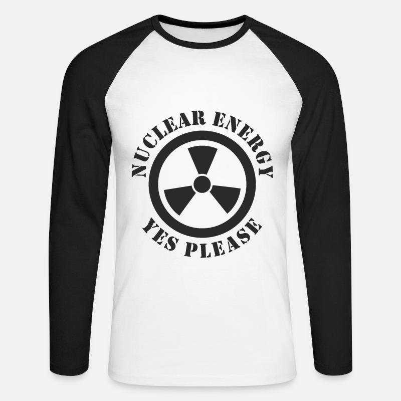Kernenergie, Ja bitte, Atomkraft - Unisex Baseballshirt langarm - Weiß/Schwarz