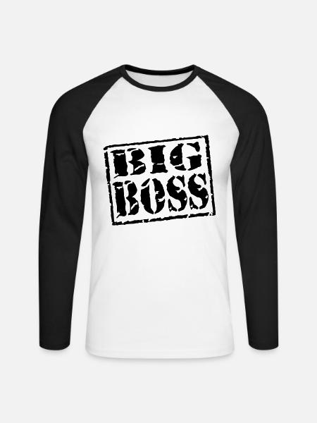 Big Boss - T-shirt baseball manches longues Homme - blanc/noir