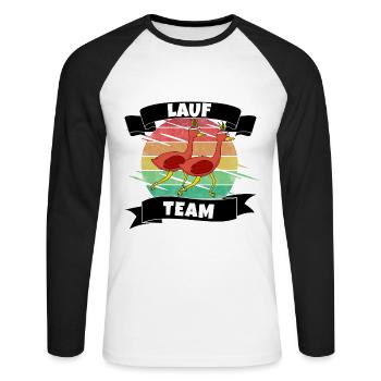 Lauf Team für Gruppen Marathon oder Gruppen Sport - Unisex Baseballshirt langarm - Weiß/Schwarz - Vorne - Nik (191cm)