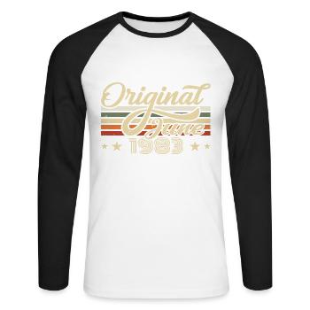 June 1983 | Birthday 1983 Vintage June 1983 - Unisex Long Sleeve Baseball T-Shirt - white/black - Front - Nik (191cm)