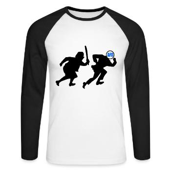 Omas gegen afd - Unisex Baseballshirt langarm - Weiß/Schwarz - Vorne - Nik (191cm)
