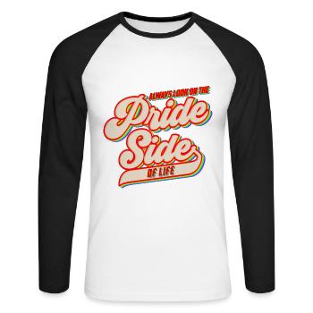 Toujours regarder du côté de la fierté - LGBT - T-shirt baseball manches longues Homme - blanc/noir - Devant - Nik (191cm)