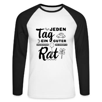 Erzieherin Kindergarten Abschied Geschenk Lustig - Unisex Baseballshirt langarm - Weiß/Schwarz - Vorne - Nik (191cm)