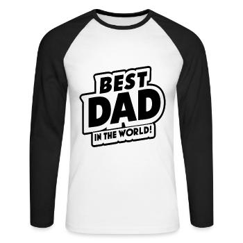Best Dad Forever for Father's Day or Birthday - Unisex Long Sleeve Baseball T-Shirt - white/black - Front - Nik (191cm)