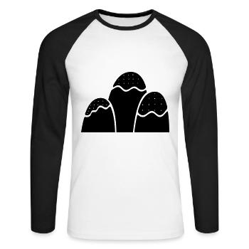 Montagnes Montagne Montagne 17 Aire de dessin 18 - T-shirt baseball manches longues Homme - blanc/noir - Devant - Nik (191cm)