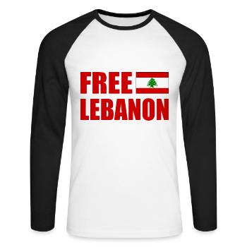 free lebanon - T-shirt baseball manches longues Homme - blanc/noir - Devant - Nik (191cm)
