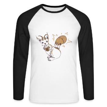 Ecuciole - T-shirt baseball manches longues Homme - blanc/noir - Devant - Nik (191cm)