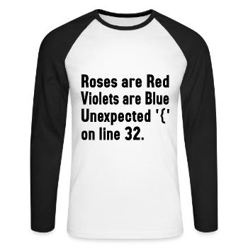 It Humor Design - Unisex Long Sleeve Baseball T-Shirt - white/black - Front - Nik (191cm)