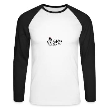 Noël de l’équipage de Noël - T-shirt baseball manches longues Homme - blanc/noir - Devant - Nik (191cm)