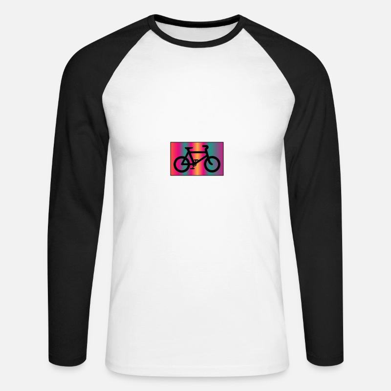 FAHRRAD - Unisex Baseballshirt langarm - Weiß/Schwarz