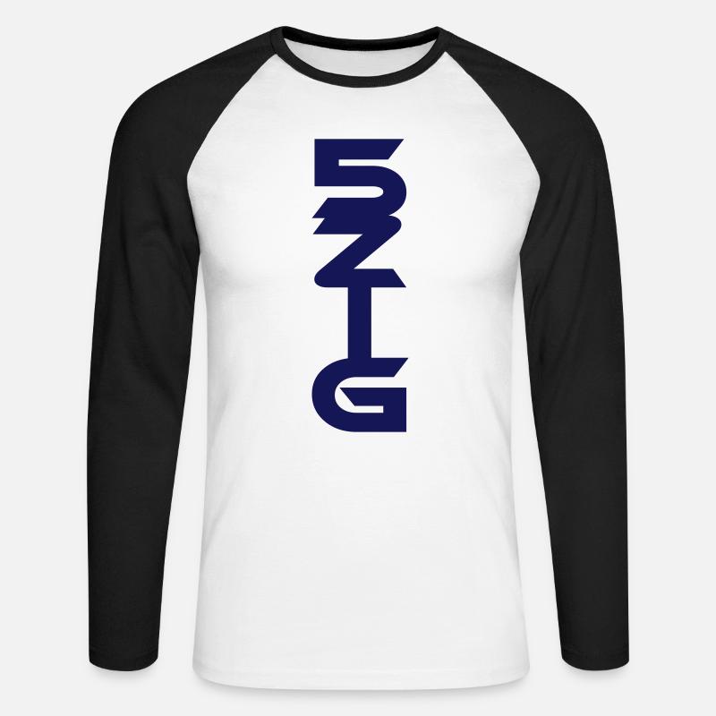 5 zig fünfzig - Unisex Baseballshirt langarm - Weiß/Schwarz