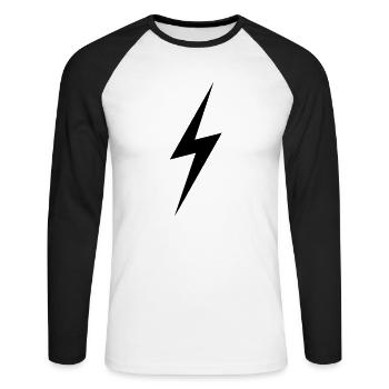 lightening3 - Unisex Long Sleeve Baseball T-Shirt - white/black - Front - Nik (191cm)