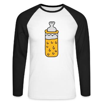 Baby Beer Bottle - T-shirt baseball manches longues Homme - blanc/noir - Devant - Nik (191cm)