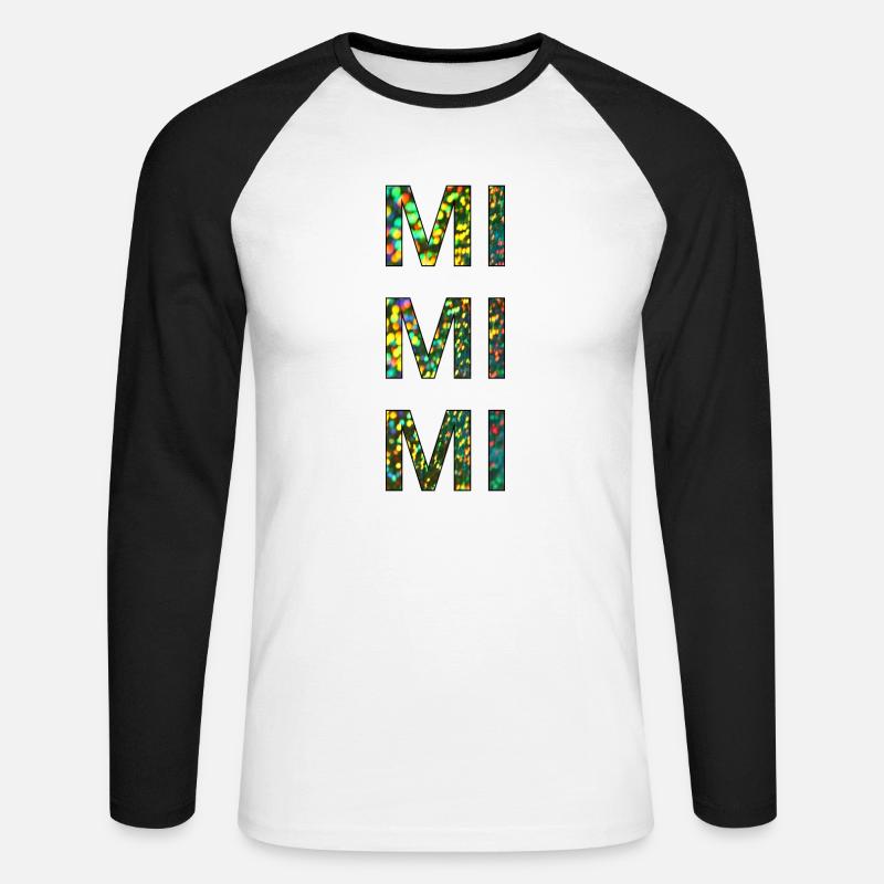 mimimi glitter - Unisex Baseballshirt langarm - Weiß/Schwarz