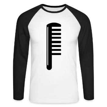 Comb hairdresser icon - Unisex Long Sleeve Baseball T-Shirt - white/black - Front - Nik (191cm)