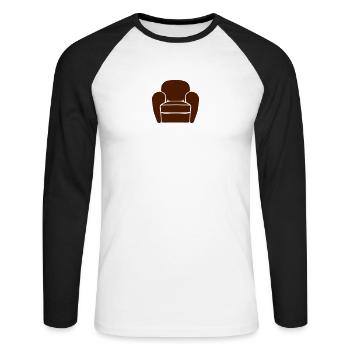 fauteuil chair 2402 - T-shirt baseball manches longues Homme - blanc/noir - Devant - Nik (191cm)