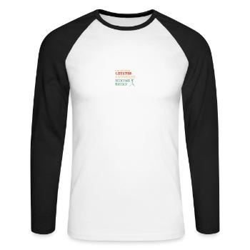 C’est ma dernière chemise de randonnée propre - T-shirt baseball manches longues Homme - blanc/noir - Devant - Nik (191cm)