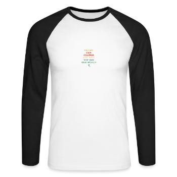 Skiing can change the way you see the world - Unisex Long Sleeve Baseball T-Shirt - white/black - Front - Nik (191cm)
