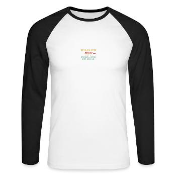 Wildlife Mum - like a normal Mum but cooler! - Unisex Baseballshirt langarm - Weiß/Schwarz - Vorne - Nik (191cm)