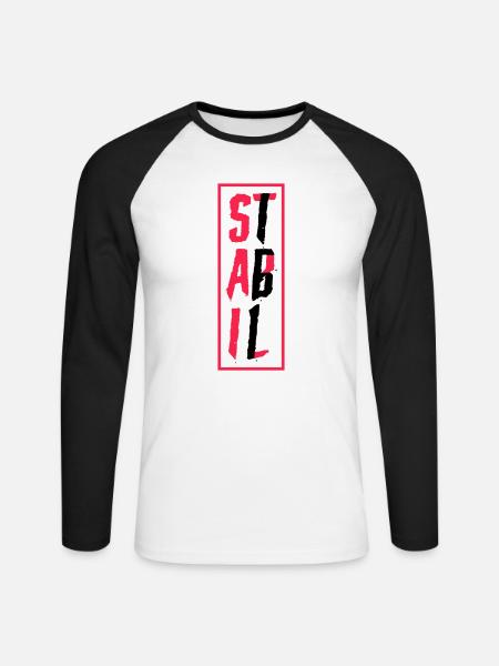 STABIL - BLOCK - 161 EDITION - Unisex Baseballshirt langarm - Weiß/Schwarz