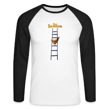 Trinkflasche Leiter Burg Schreckenstein - Unisex Baseballshirt langarm - Weiß/Schwarz - Vorne - Nik (191cm)
