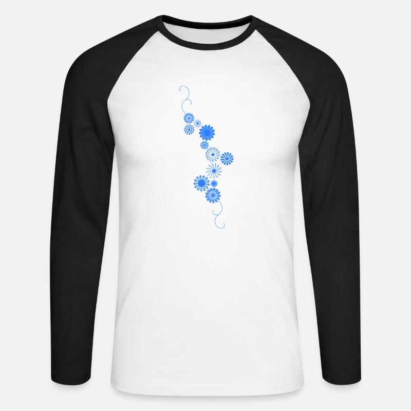 Blumen - Unisex Baseballshirt langarm - Weiß/Schwarz