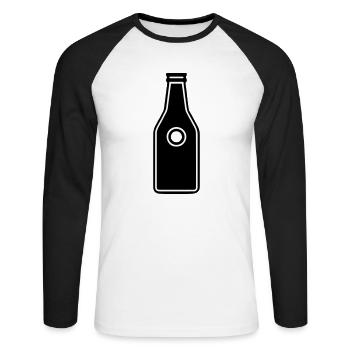 simple pictogram of a bottle - Unisex Long Sleeve Baseball T-Shirt - white/black - Front - Nik (191cm)