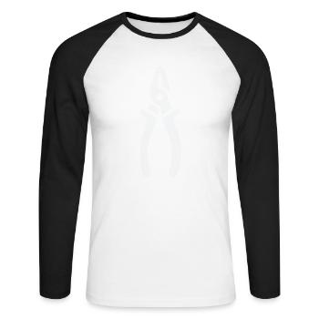 Pince à outils - T-shirt baseball manches longues Homme - blanc/noir - Devant - Nik (191cm)