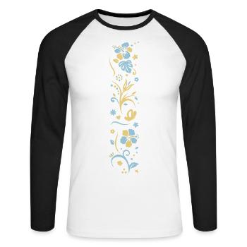 BRAS RESSORT - T-shirt baseball manches longues Homme - blanc/noir - Devant - Nik (191cm)