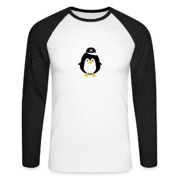Cute penguin - Unisex Long Sleeve Baseball T-Shirt - white/black - Front - Nik (191cm)