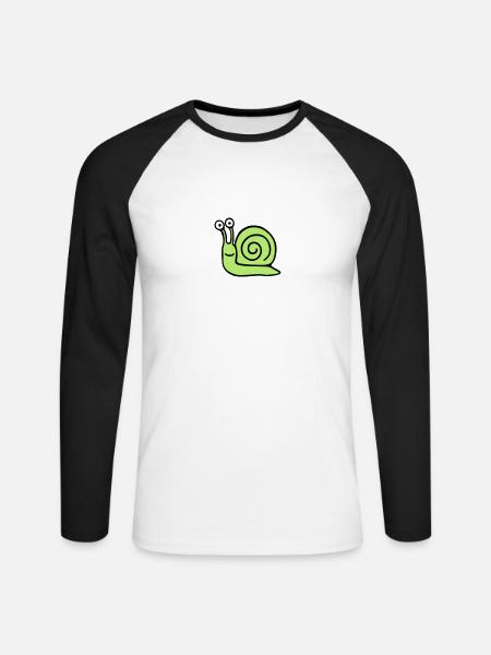 Schnecke 5.3 - Unisex Long Sleeve Baseball T-Shirt - white/black