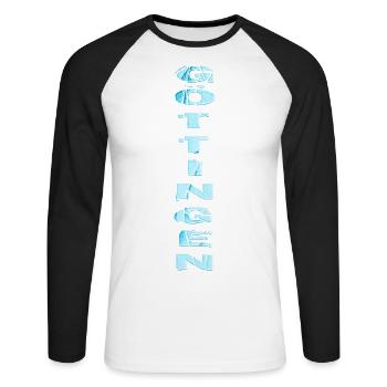 Göttingen Germany City Font Skyline Home - Unisex Long Sleeve Baseball T-Shirt - white/black - Front - Nik (191cm)