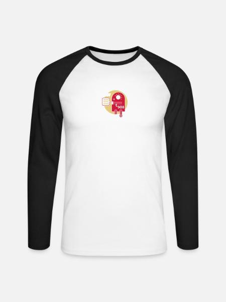 TB Guy all color layers editable - Unisex Long Sleeve Baseball T-Shirt - white/black