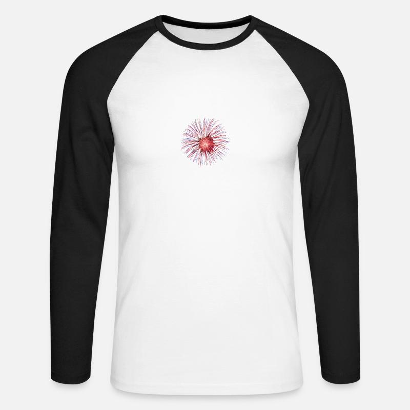 Fire? Works! - Unisex Baseballshirt langarm - Weiß/Schwarz