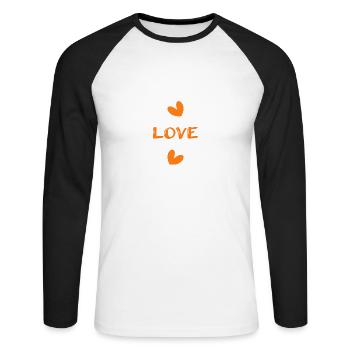 LIEBE. PAPA. VATERTAG. ALLES GUTE ZUM GEBURTSTAG PAPA - Unisex Baseballshirt langarm - Weiß/Schwarz - Vorne - Nik (191cm)