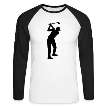 Golf player - Unisex Long Sleeve Baseball T-Shirt - white/black - Front - Nik (191cm)
