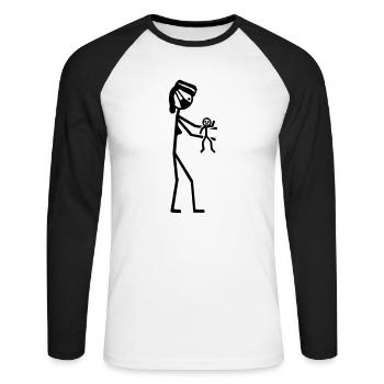 Hebamme - Unisex Baseballshirt langarm - Weiß/Schwarz - Vorne - Nik (191cm)