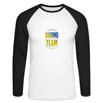 Équipe de ski - T-shirt baseball manches longues Homme - blanc/noir - Devant - Nik (191cm)