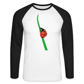 Ladybug May Beetle Easter Animal Nature Insect - Unisex Long Sleeve Baseball T-Shirt - white/black - Front - Nik (191cm)