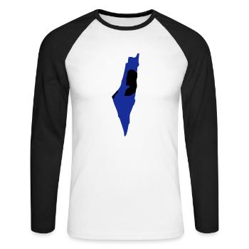 Israel - Palestine - Unisex Long Sleeve Baseball T-Shirt - white/black - Front - Nik (191cm)