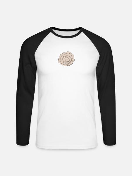Blume - Unisex Baseballshirt langarm - Weiß/Schwarz