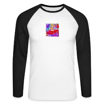 Auto - Unisex Baseballshirt langarm - Weiß/Schwarz - Vorne - Nik (191cm)