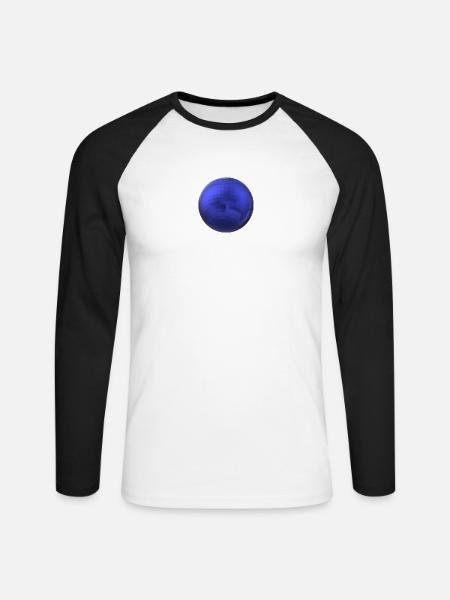 indigo ball - Unisex Long Sleeve Baseball T-Shirt - white/black